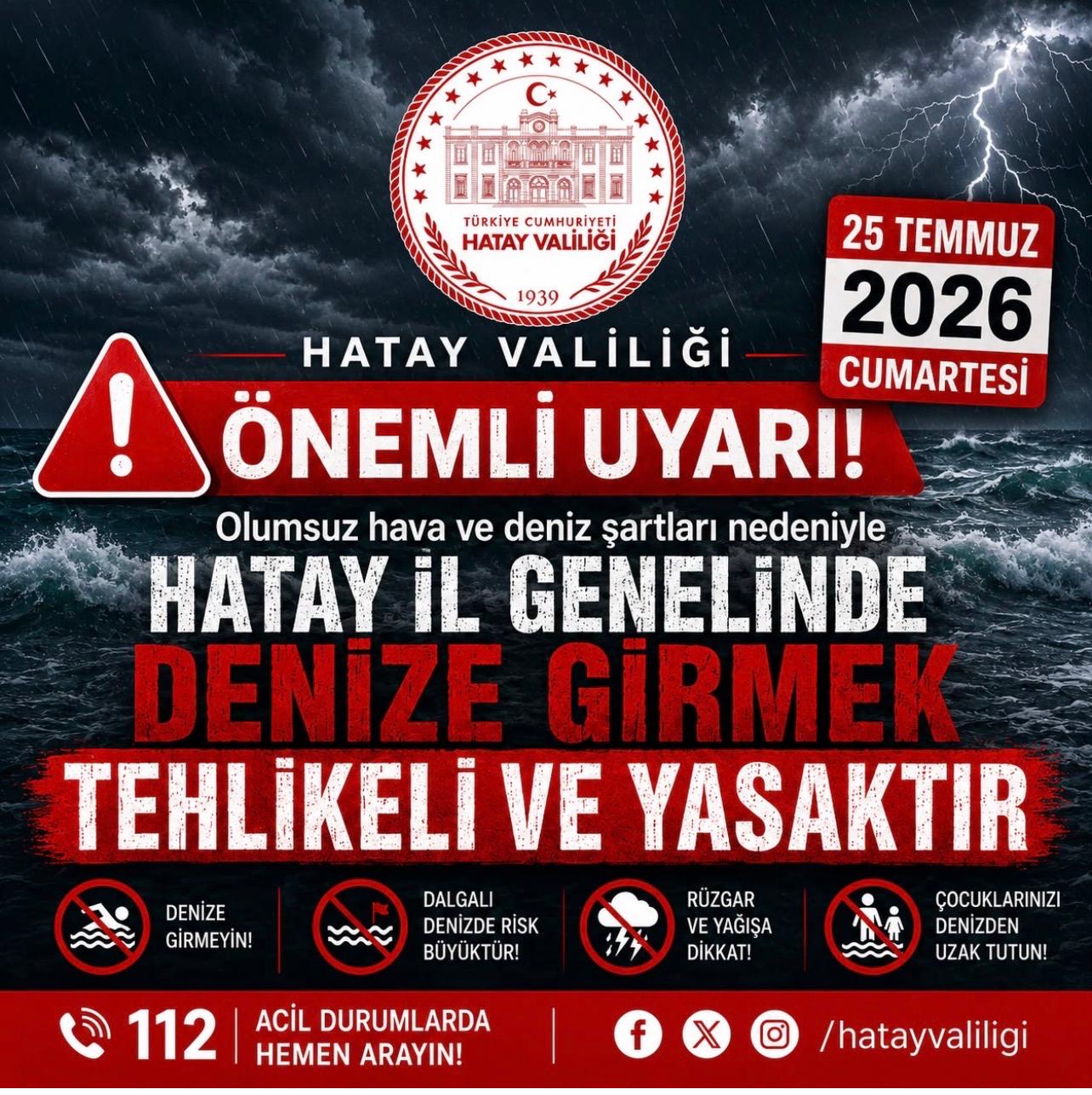 hatay uyarı